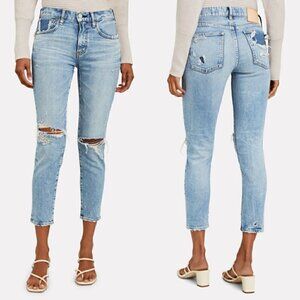 Moussy Vintage Billings Skinny Distressed Denim Jeans In Blue 25‌‌‌